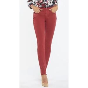 NYDJ jeans red Ami skinny frayed hems